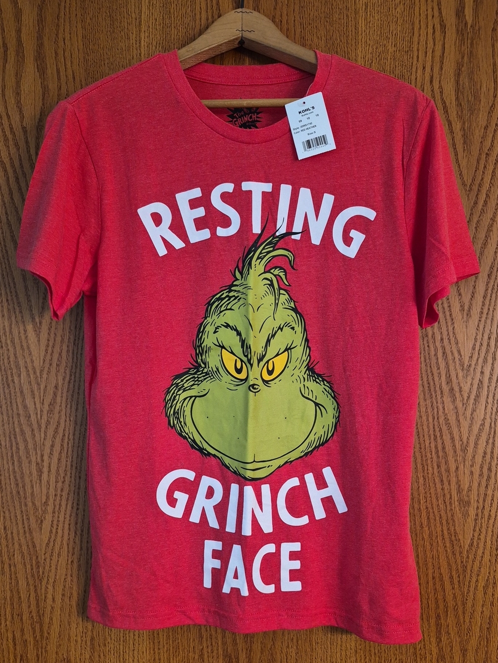 NWT "Resting Grinch Face" Graphic T-Shirt Sz S